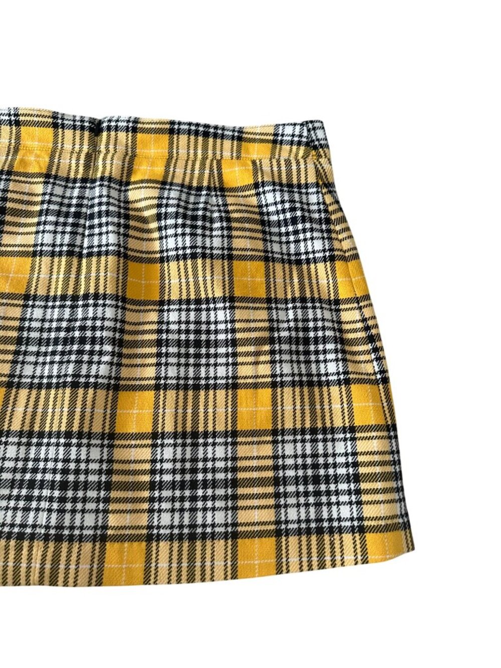 VERONICA BEARD Yellow Black Plaid Button Skirt Size 12 - Picture 2 of 8